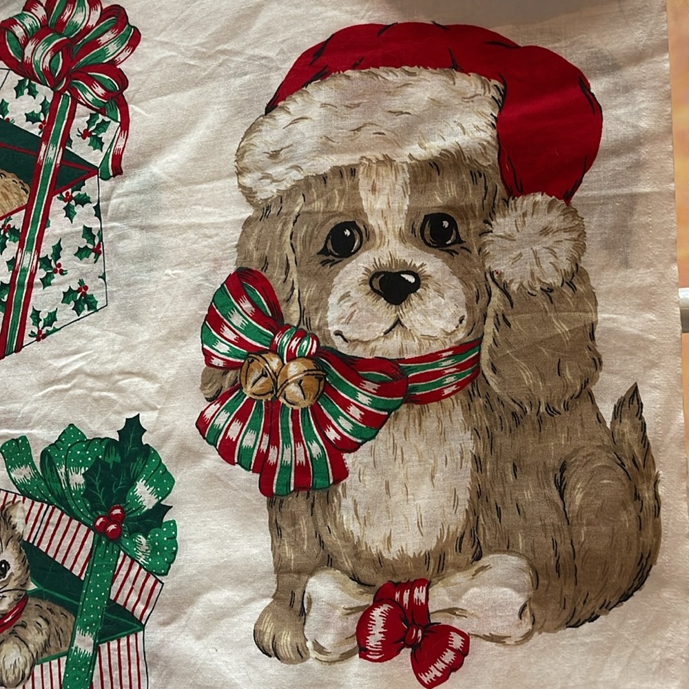 LAST panel: Wamsutta Hallmark Cards Inc Christmas Pets Fabric Cut n Sew Appliqué